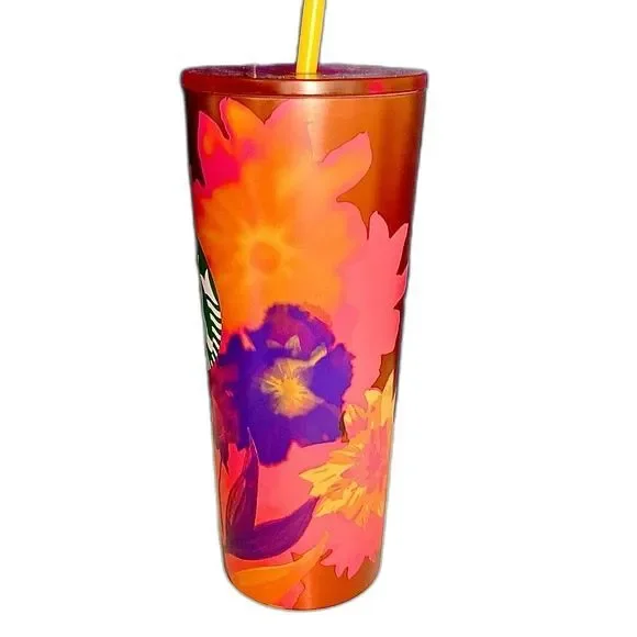 Starbucks Summer 2022 Limited Edition Pink Floral Stainless Tumbler - Picture 3 of 5
